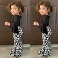 thumbnail image 2 of Toddler Girls Outfits Kids Baby T-Shirt Tops+ Leopard Print Bell-Bottomed Pants Flared Pants Set Clothes for Girls Size 3-4T, 2 of 9