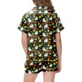 thumbnail image 4 of NIEWTR Kids Girls Short Sleeve Pajamas Set Halloween Pumpkin Ghost Print Collared Tops and Shorts Pjs Set Soft Comfortable Kids Halloween 2 Pieces Loungewear, 4 of 5