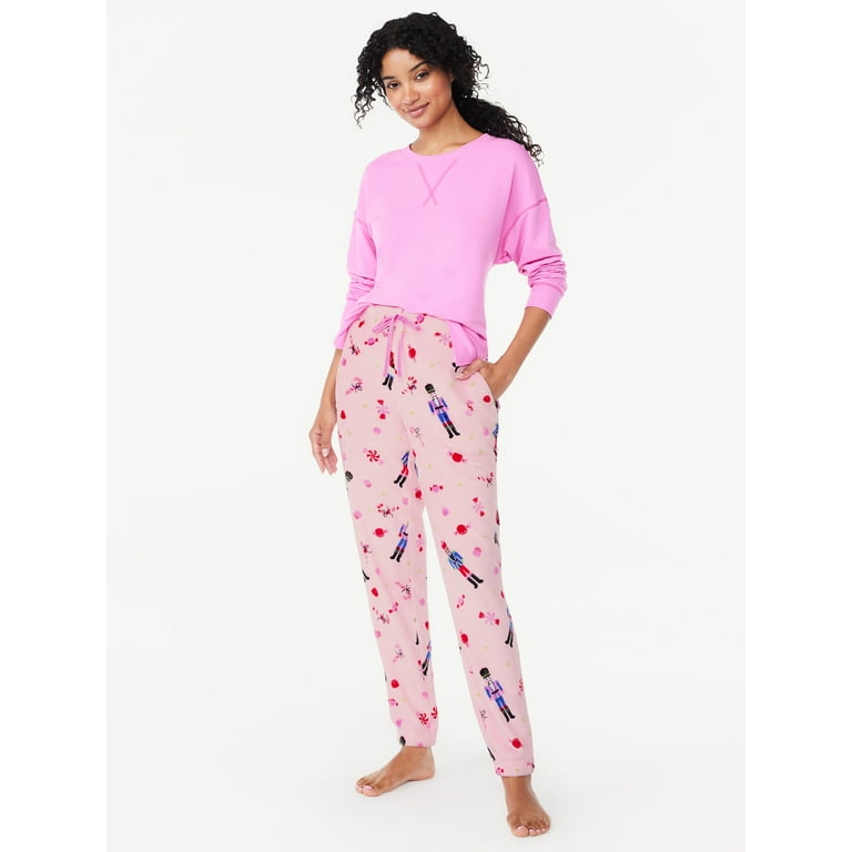Women's Plush Fleece Pyjama Lounge Pants - Lilac/Makeup Tools