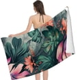 thumbnail image 2 of PHYHOO Colorful Palm Tree Leaves Oversized Quick Dry Microfiber Beach Towel Tropical Plants Lightweight Sand Free Towel Super Soft &amp; Absorbent for Travel Swimming Sports 30x60in, 2 of 8