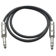 Seismic Audio SATRX-2 1/4 Heavy Duty Balance TRS Male to Male Electric Patch (Connector Computer Power Amplifier) Cord, Essential Interconnect, 2 Foot, 2 Pack, Music Audio Instrument Cables, Black