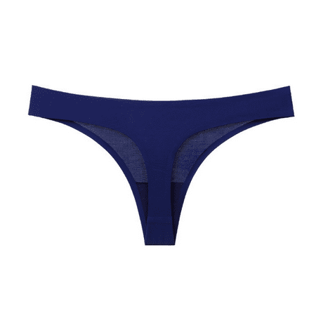 Fulorrnie Underwear for Women High Waisted Thong Comfort Seamless Panty Sport Banded Waist Elastic Breathable Panties Blue L