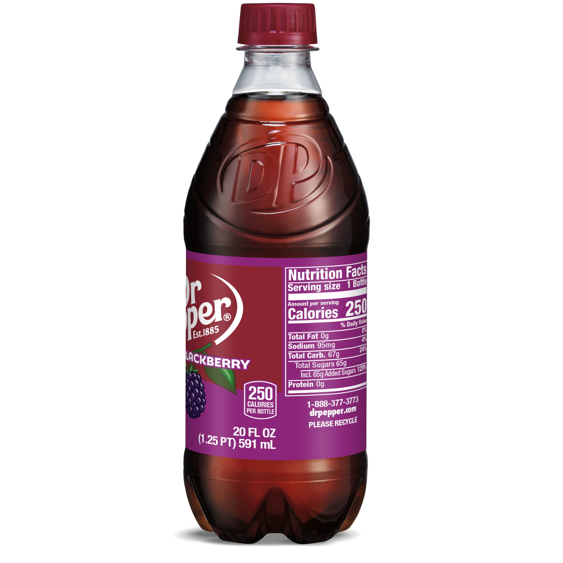 Dr Pepper - Brandclub - Dr Pepper Blackberry Soda Pop, 20 fl oz, Bottle