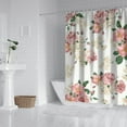 thumbnail image 3 of Spring Floral Blossom and Tropical Leaf Shower Curtain 72x84 Inches, Colorful Nature Decor, 3 of 5