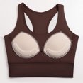 thumbnail image 4 of Womens Bras Shock-absorbing Gathering Collection And Complementary Breast Color Matching Edging No Wear Sports Bra Sports Bra Coffee S, 4 of 4