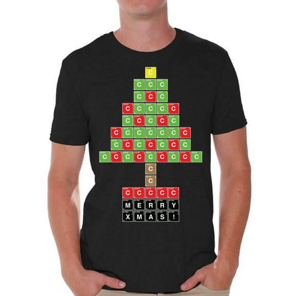 Awkward Styles Science Tshirt Funny Christmas Shirts for Men Xmas Chemistry T Shirt Christmas Tree Shirt Periodic Table Christmas T Shirt Xmas Gifts for Chemistry Lovers Geeky Christmas Tshirt