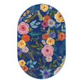 thumbnail image 3 of Unique Loom Blossom Collection Area Rug - Ashley (5' 3" x 7' 10" Oval Blue/Olive), 3 of 7