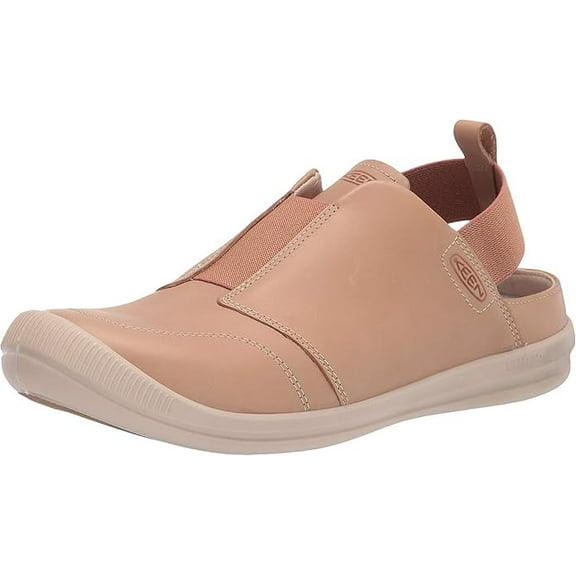 KEEN Women's Lorelai 2 Slip-On Low Height Leather Sneaker, Tan/Brick Dust, 7.5