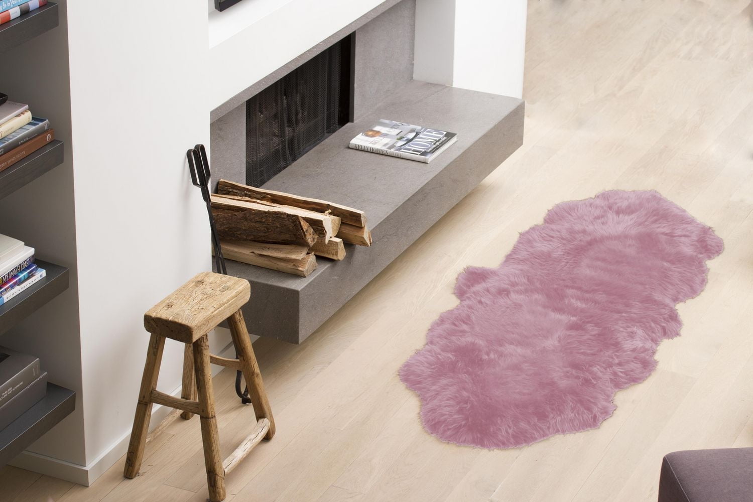 NEW ZEALAND SHEEPSKIN RUG 2' X 6' - PINK
