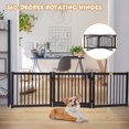 thumbnail image 4 of Coziwow 24"H Wooden Dog Gate 3 Panel Indoor Free Standing, Brown, 4 of 11