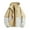 Yellow, variant on WREESH Fashion Winter Jacket Man Color Match Water Resistance Drawstring Pockets Hooded Outdoor Jacket Coat Beige