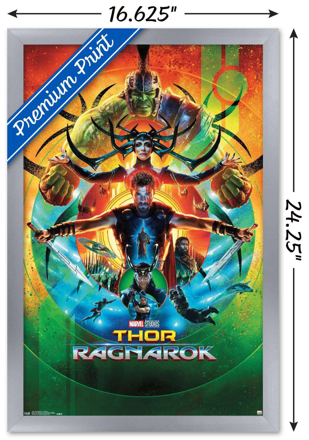 Marvel Cinematic Universe - Thor: Ragnarok - One Sheet Wall Poster, 14.725" x 22.375", Framed