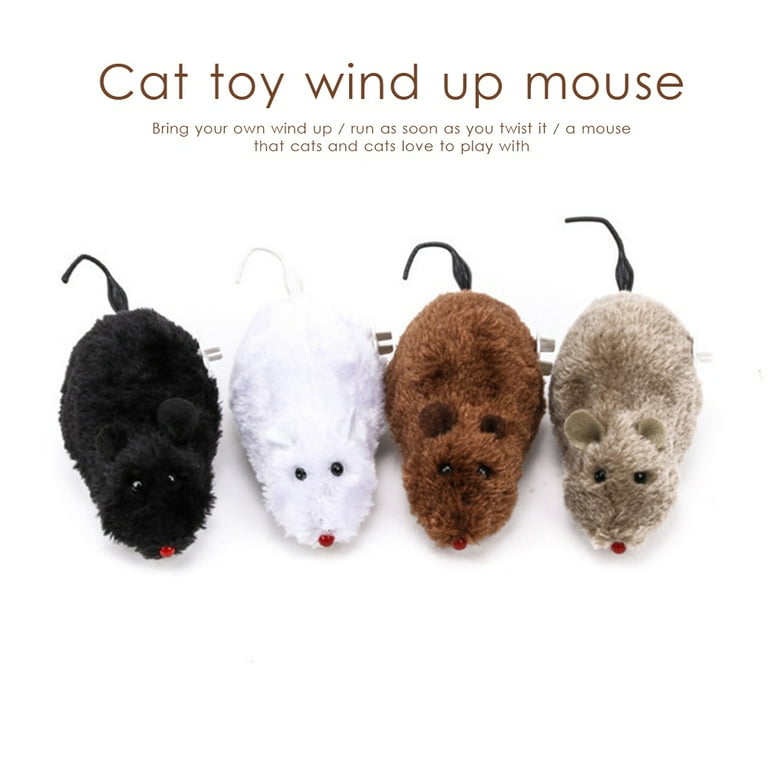 Cat Dog Pet Clockwork Mouse Toy,Wind Up Plush Mouse Toys ,Cat