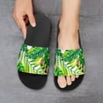 thumbnail image 6 of GZHJMY Stylish Slides for Women Men, Tropical Style Palm Leaves Green Soft Flexible Slip-on Sandals Slippers, 6 of 7
