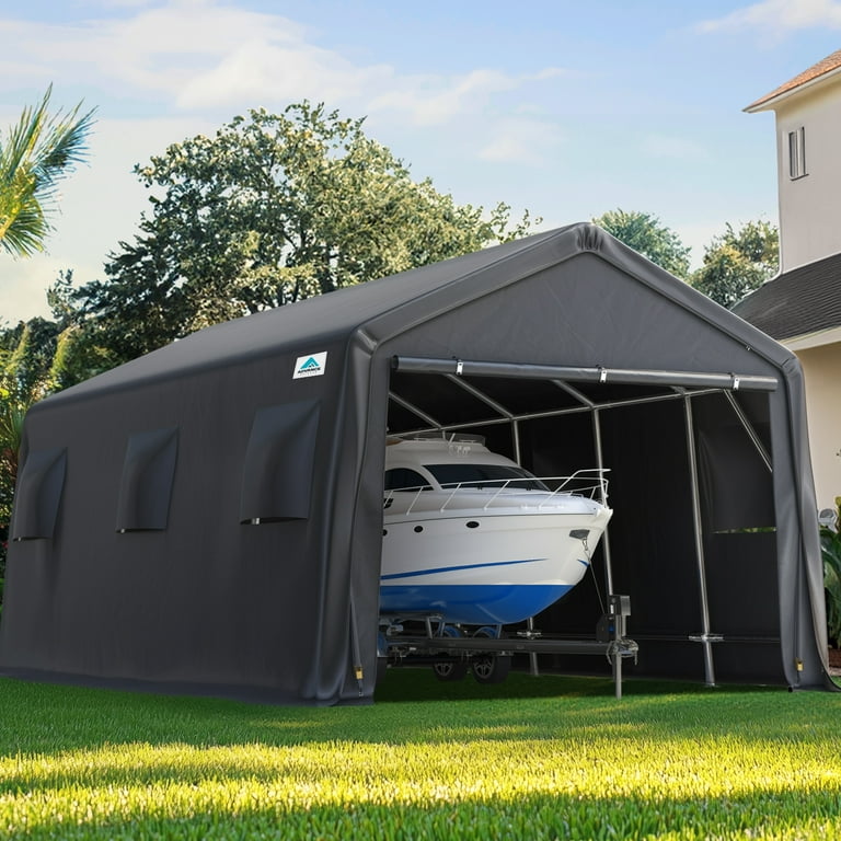 ADVANCE OUTDOOR 13x20 ft Garage Canopy, Metal Storage Shelter with