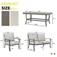 thumbnail image 6 of 6 Pieces Aluminum Outdoor Conversation Set, Patio Furniture Set with 1 Cushioned Loveseat, 2 Armchairs, 1 Coffee Table and 2 Ottomans for Yard, Porch, and Deck, 6 of 6