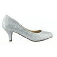 thumbnail image 2 of City Classified Comfort Women Classic Heel Pumps Closed Round Toe CARLOS Silver Glitter 9, 2 of 3