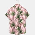 thumbnail image 5 of hopeusnice Men's Summer Button Down Shirt Tropical Hawaiian Palm Tree Printed Beach Shirts Lightweight Short Sleeve Regular Fit Shirt Pink XXXL, 5 of 5