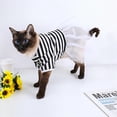 thumbnail image 5 of HQREA Cat Dress for Cats Summer Kitten Shirts Dress Stripe Puppy Princess Skirt Girl Pet Holiday Outfits Chihuahua Clothes, 5 of 6