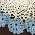 thumbnail image 2 of Round Crochet Lace Doily Floral Design Fabric Coasters Doilies for Tables Value Pack Blue, 4pcs/Set 8" Crochet Doily, 2 of 5