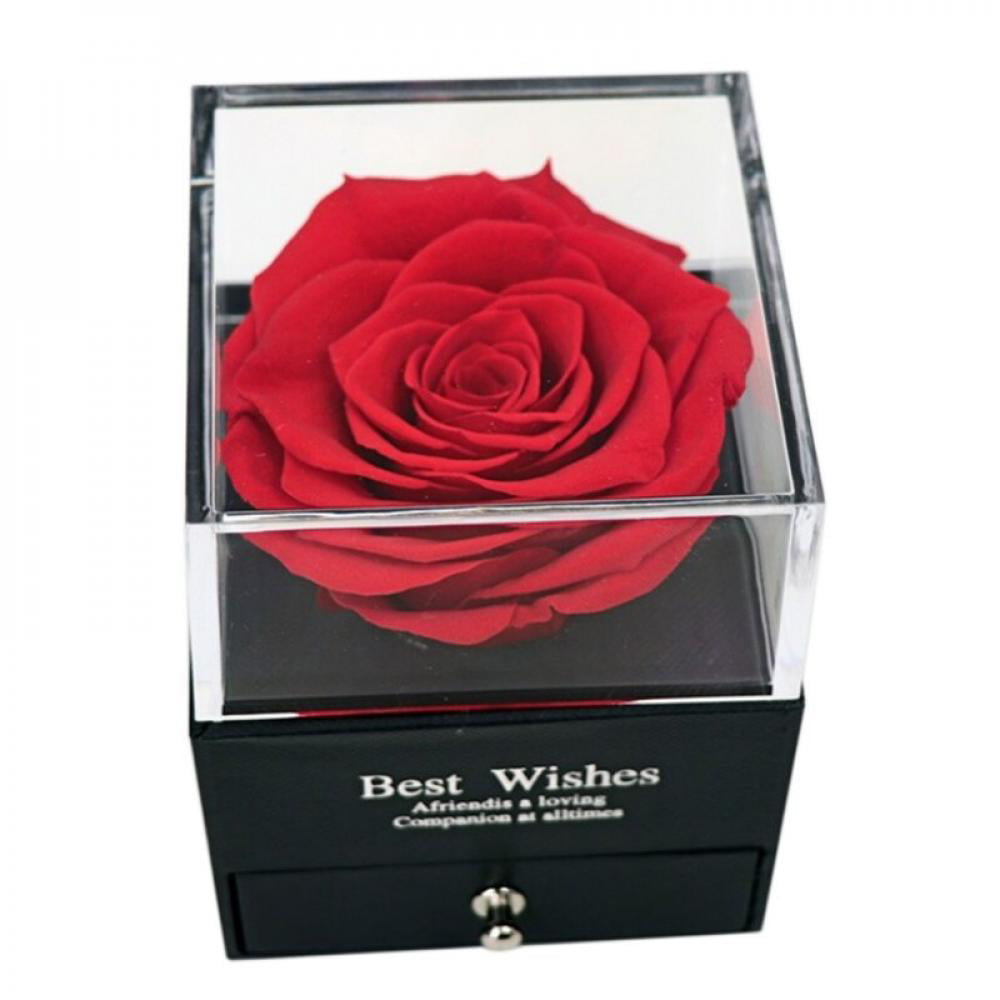 Lasting Rose Hat Box Gift Bouquet Luxury Flowers Artificial Silk Faux Rose Gift 