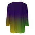 thumbnail image 4 of Xdegoge Mardi Gras Tops for Women Plus Size Crewnceck 3/4 Sleeve Top Celebratory Carnival Attire Whimsical Print Funny Pullovers, 4 of 5