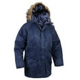thumbnail image 2 of Rothco 10936 Men N-3B Parka Military Jacket, Navy Blue - Large, 2 of 3