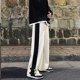 thumbnail image 5 of Pantalones de pierna ancha para mujer con bolsillos, cintura elástica, pantalones casuales suaves y agradables para la piel para vacaciones, blanco L, 5 of 8