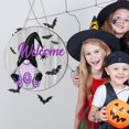 thumbnail image 2 of Halloween Wall Decor with Burlap Lanyard and Bow for Front Door, Wooden Sign, Indoor Outdoor Holiday Decor, 2 of 5