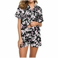 thumbnail image 1 of Conjunto de Verano para las Mujeres, Estampado Cuello de Manga Corta Y Pantalones Cortos, Moda Casual de Dos Piezas, 1 of 9