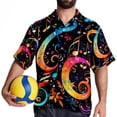 thumbnail image 4 of Note Men's Short Sleeve Beach Shirts, Casual Printed Button Down, Summer Unisex Spread Collar Tops, 4 of 6