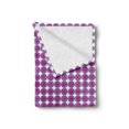 thumbnail image 2 of Abstract Soft Flannel Fleece Blanket, Repetitive Pattern of Modern Rounds with Retro Influences Quirky and Monochrome, Cozy Plush for Indoor and Outdoor Use, 50" x 70", Purple White, by Ambesonne, 2 of 5