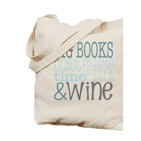 

CafePress - Big Books Pajamas Quiet Wine Blue Tote Bag - Natural Canvas Tote Bag Cloth Shopping Bag