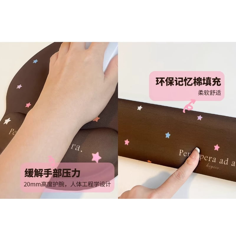Wrist Rest Mouse Pad for Women, High-Aesthetic Korean Style Keyboard Wrist Support, Ergonomic Comfort Pad for Office Desk