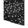 thumbnail image 5 of INSPIRE CHIC Women's Chiffon Dress Ruched Sleeves Bow Tie Keyhole Front Elastic Waist Polka Dots Mini Dress, 5 of 6