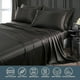 thumbnail image 3 of 6 Pieces Luxury Silky Black Bedding Satin Sheet Set Queen Size, 3 of 5