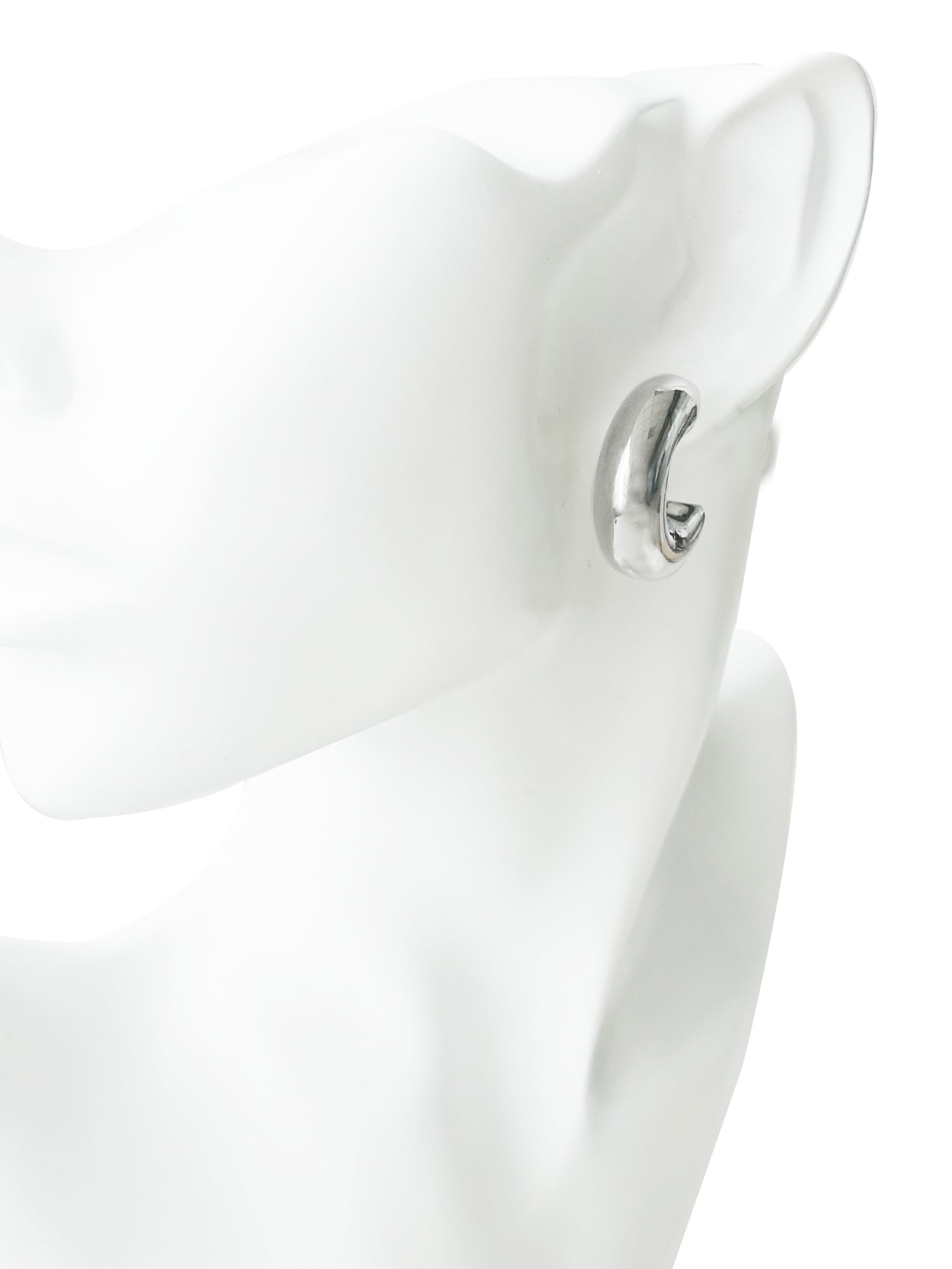 Time and Tru Women's Silver Plated Metal 3 Pair Hoop Earring Set