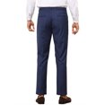thumbnail image 3 of Pantalones de rayas Inspire Chic para hombre, corte slim, pantalones formales de frente plano, 36 azul, 3 of 5