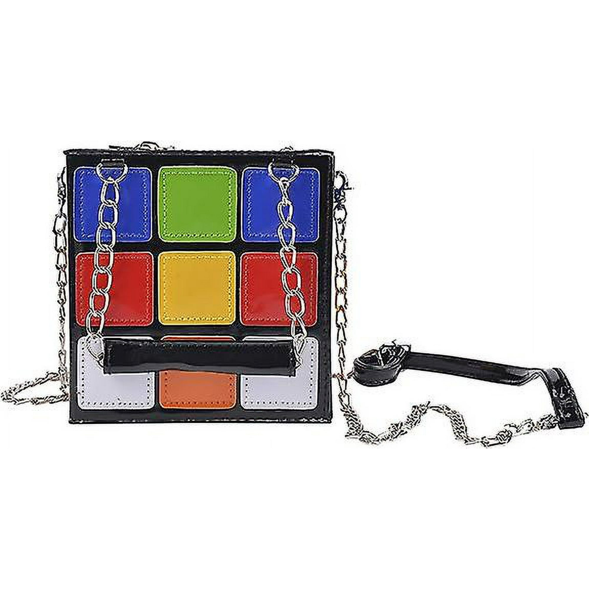 Women s Cute Cube Shape Handbag Magic Shoulder Bag Clutch Bag With Super Long Shoulder Strap