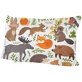 thumbnail image 6 of GZHJMY Cute Forest Animals Velvet Oblong Lumbar Plush Throw Pillow Cover/Shams Cushion Case 20x36in Decorative Invisible Zipper Design for Couch Sofa Pillowcase Only, 6 of 7