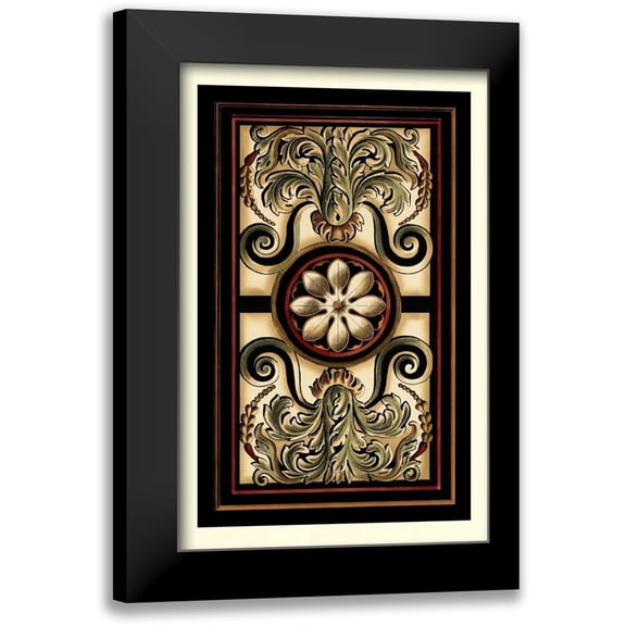 Vision Studio 10x14 Black Modern Framed Museum Art Print Titled - Panel Motifs I