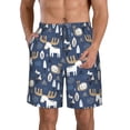 thumbnail image 2 of Uemuo Forest Elk Pattern Men's Swim Trunks Hawaiian Beach Bathing Suit Swimsuits Beach Quick-Dry Shorts with Pockets-3X-Large, 2 of 9