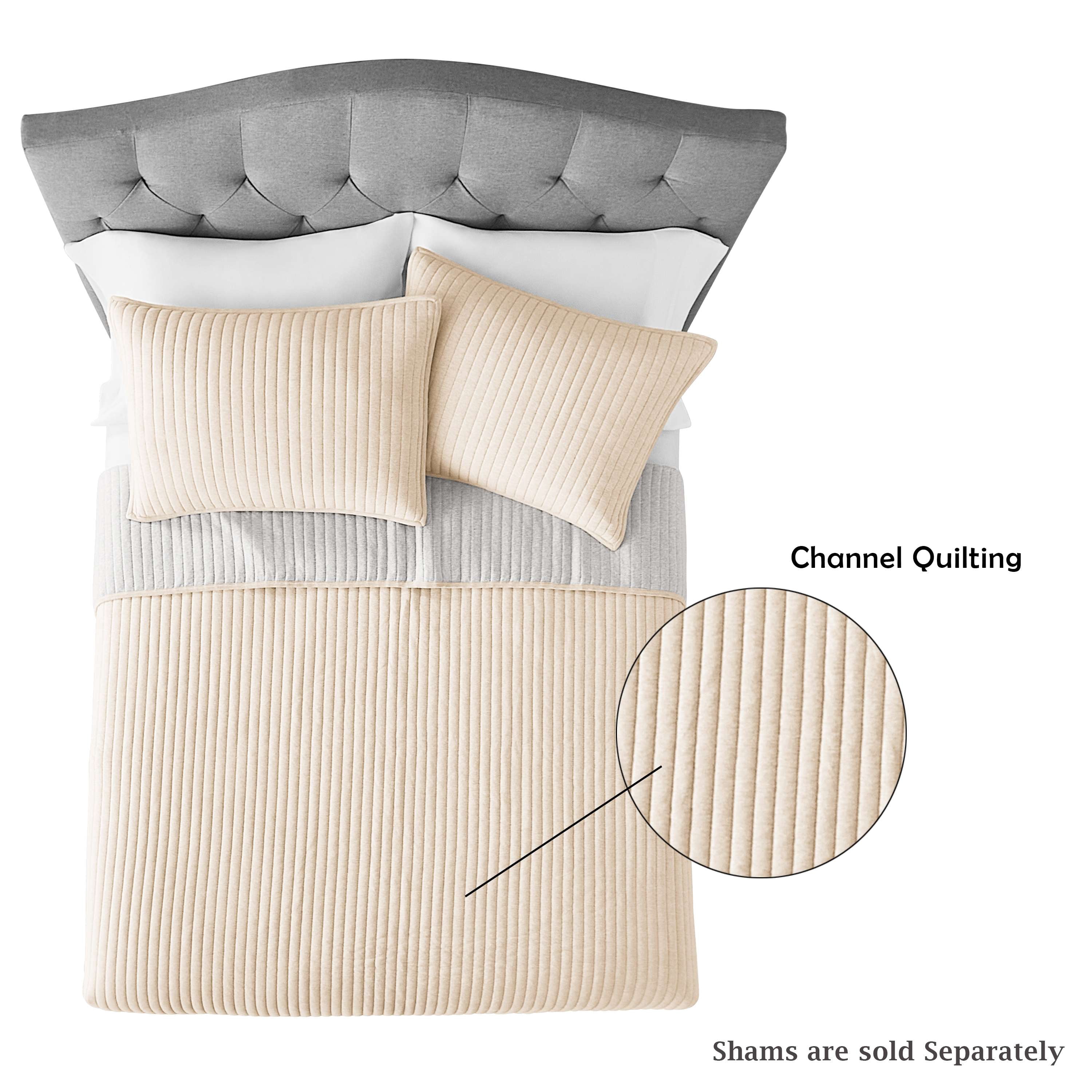 Mainstays Jersey Quilt Bedding Jersey Knitted Weave King - Reversible, Breathable