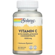 Solaray Vitamin C w/ Bioflavonoid Concentrate 1000 mg, Healthy Immune Function, Skin, Hair & Nails Support, 100 VegCaps