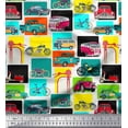 thumbnail image 1 of Soimoi Velvet Fabric Vehicles Patchwork Print Fabric by The Yard 58 Inch Wide, 1 of 3