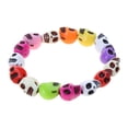 thumbnail image 4 of XISAOK Punk Skull Bracelet Gothic Colorful Skull Bracelet Elastic Bracelet Jewelry Gift, 4 of 10