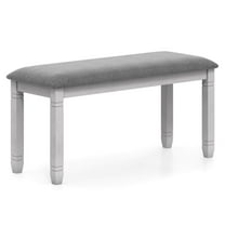 Wqmh Upholstered Dining Bench with Padded Seat, Solid Wood Legs, Load 800 lbs, 40.5"x16"x20", Entryway Shoe Rack Bench for Kitchen, Dining Room, Living Room, Bedroom, End of Bed, Hallway (Grey,1)