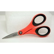 School Smart Small Precision Scissors, Stainless Steel Blade and Soft Grip, 5 Inches, Red