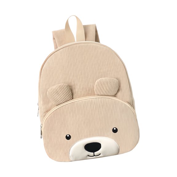 Bear Print School Backpack Roomy Interior Water-Resistant Fabric & Adjustable Straps For Books And Essentials