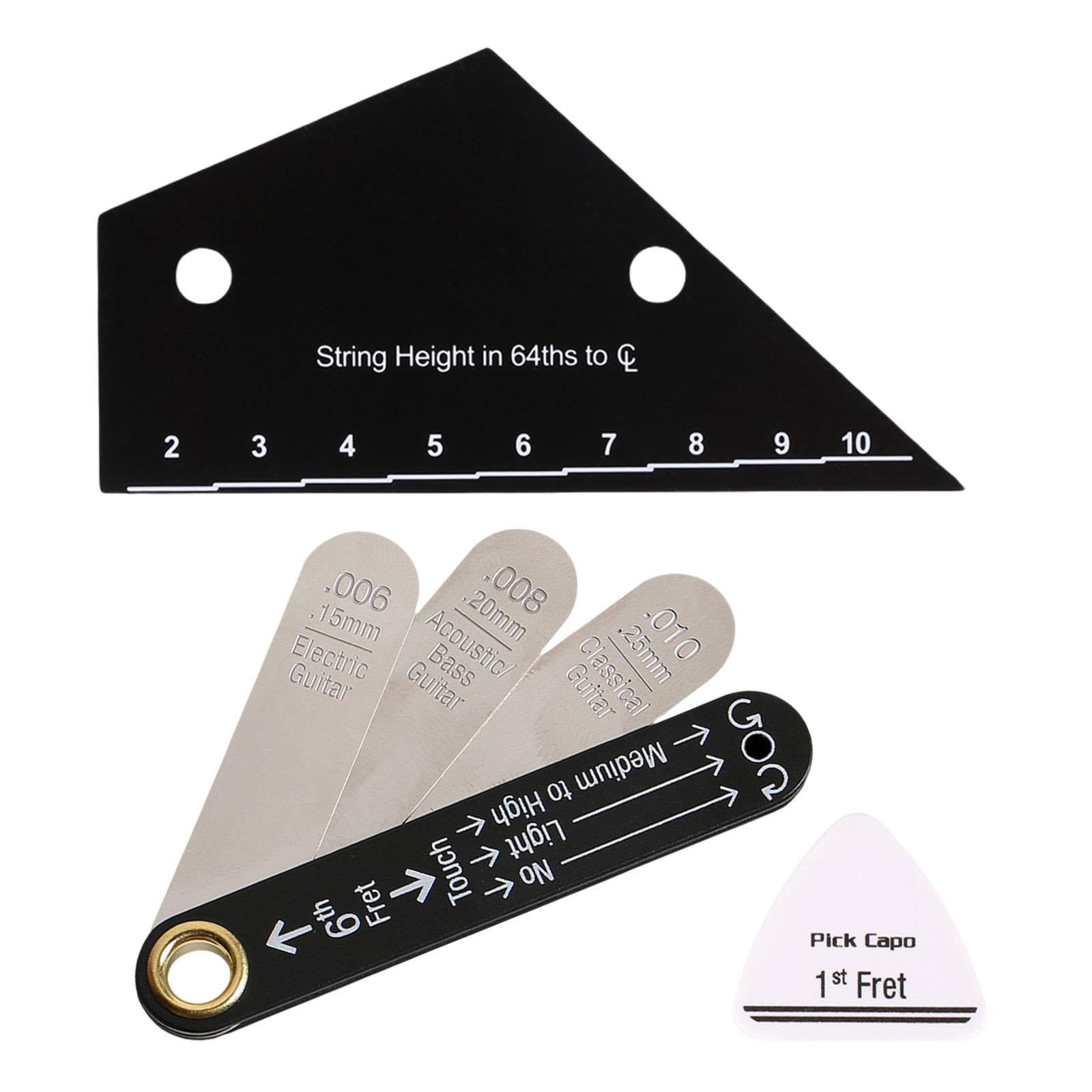 3 Pieces Guitar String Ruler Gauge Measuring Tool Kit Stainless Steel for Electric Acoustic Classical Guitar Players
